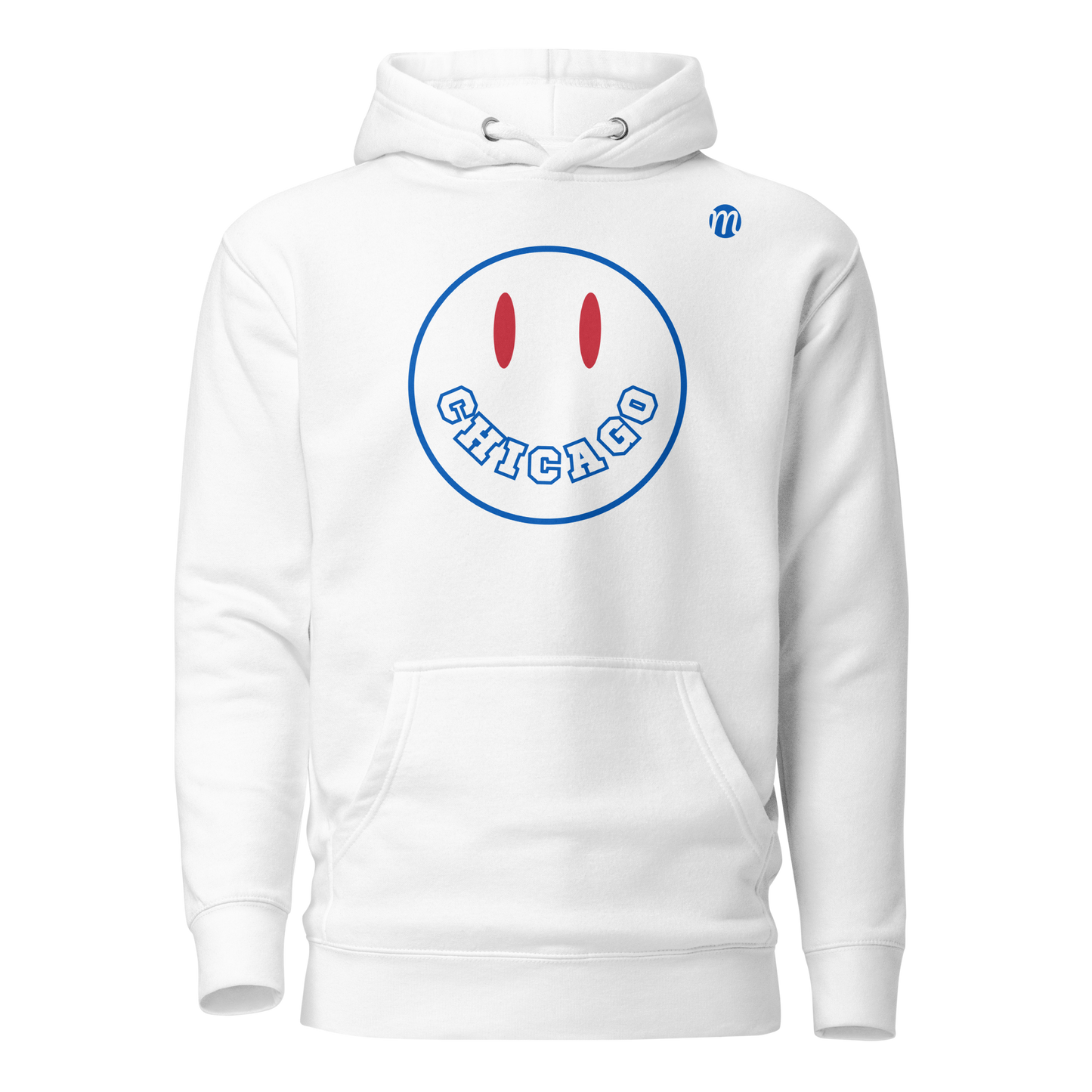 Chicago Smiley Face Mulli USA Hoodie White Front