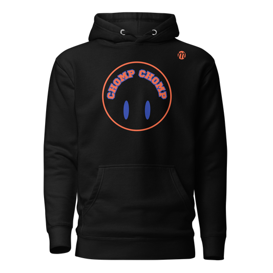 Chomp Chomp Smiley Face Flipped Mulli USA hoodie Black Front