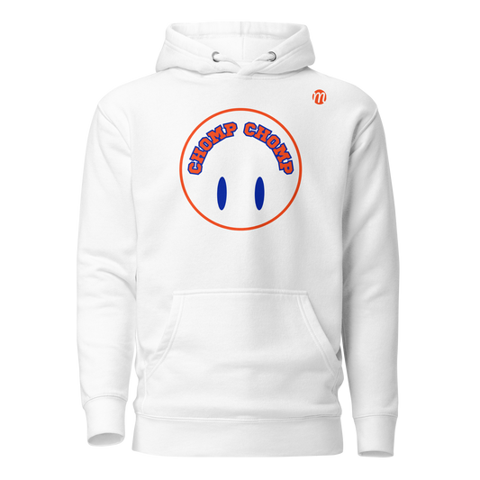 Chomp Chomp Smiley Face Flipped Mulli USA Hoodie White Front