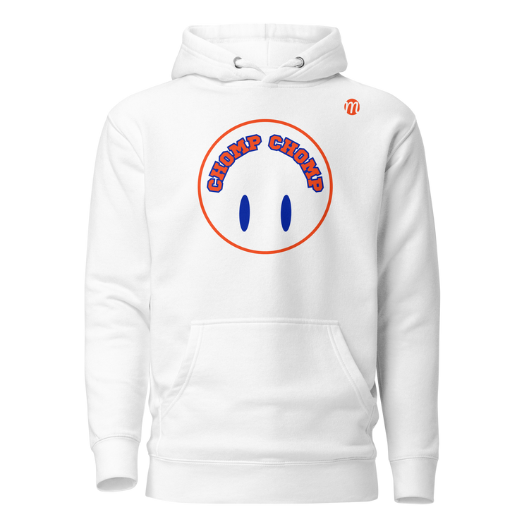 Chomp Chomp Smiley Face Flipped Mulli USA Hoodie White Front