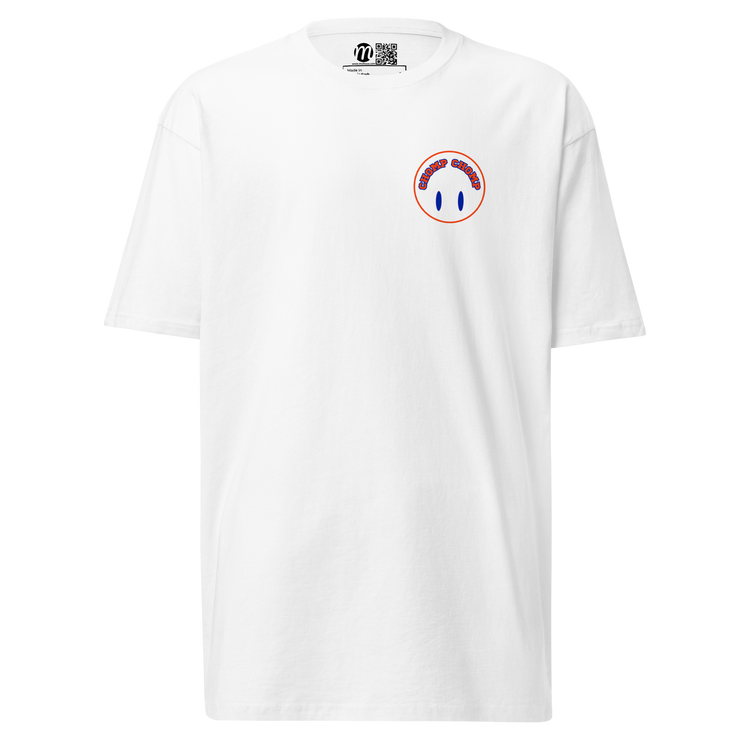 Chomp Chomp Smiley Face Flipped Mulli USA Tee White Front