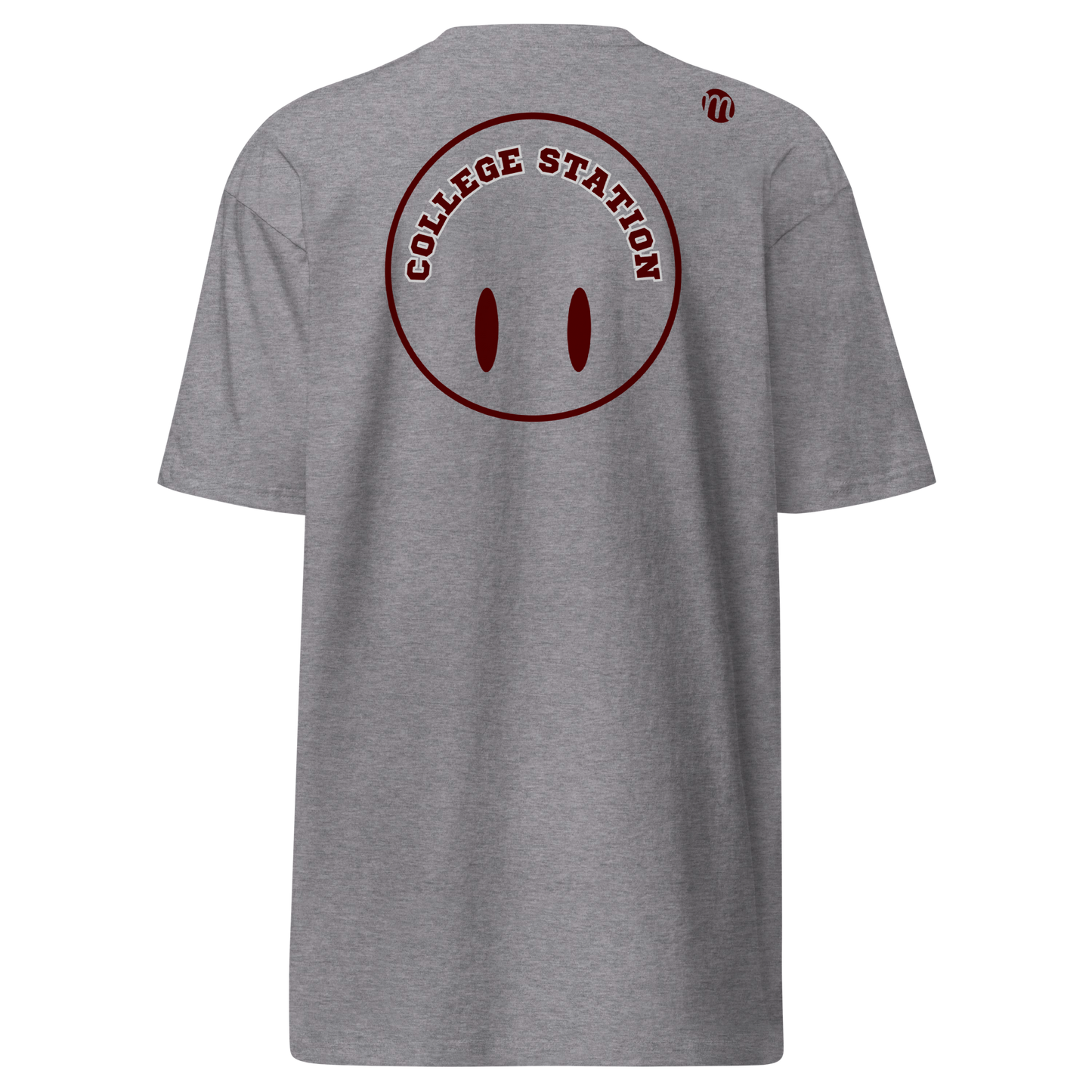 College Station Smiley Face Flipped Mulli USA Tee Carbon Grey Back