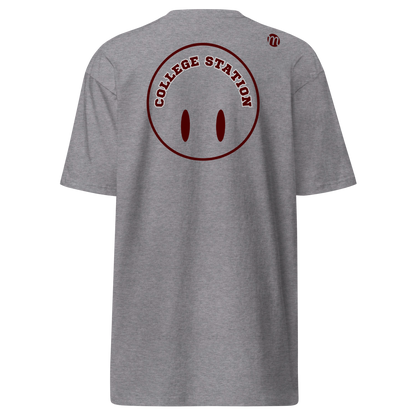 College Station Smiley Face Flipped Mulli USA Tee Carbon Grey Back