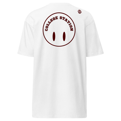 College Station Smiley Face Flipped Mulli USA Tee White Back