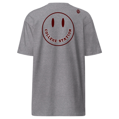 College Station Smiley Face Mulli USA Tee Carbon Grey Back