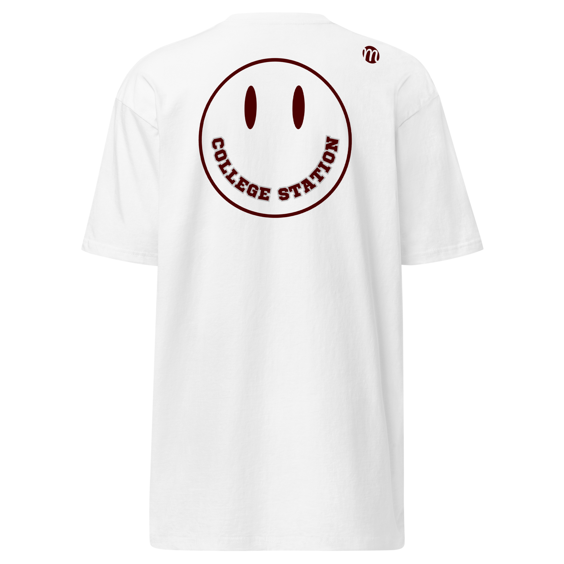 College Station Smiley Face Mulli USA Tee White Back