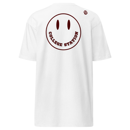 College Station Smiley Face Mulli USA Tee White Back