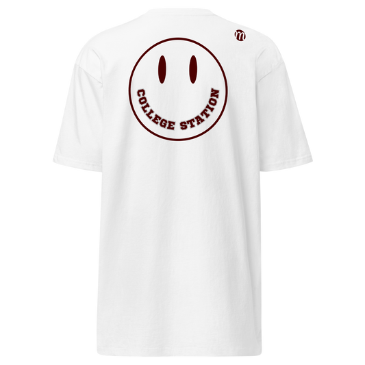 College Station Smiley Face Mulli USA Tee White Back