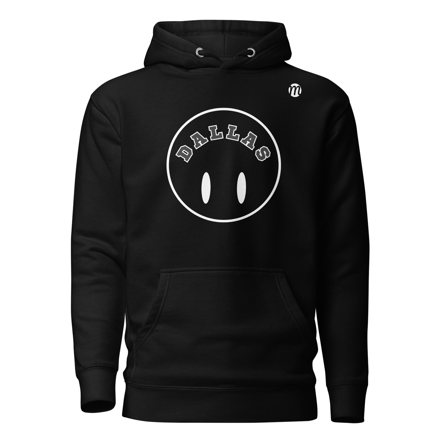 Dallas Smiley Face Flipped Mulli USA Hoodie Black Front