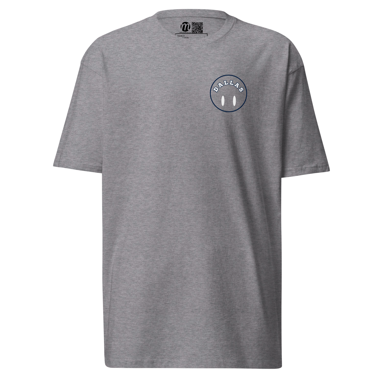 Dallas Smiley Face Flipped Mulli USA Tee Carbon Grey Front