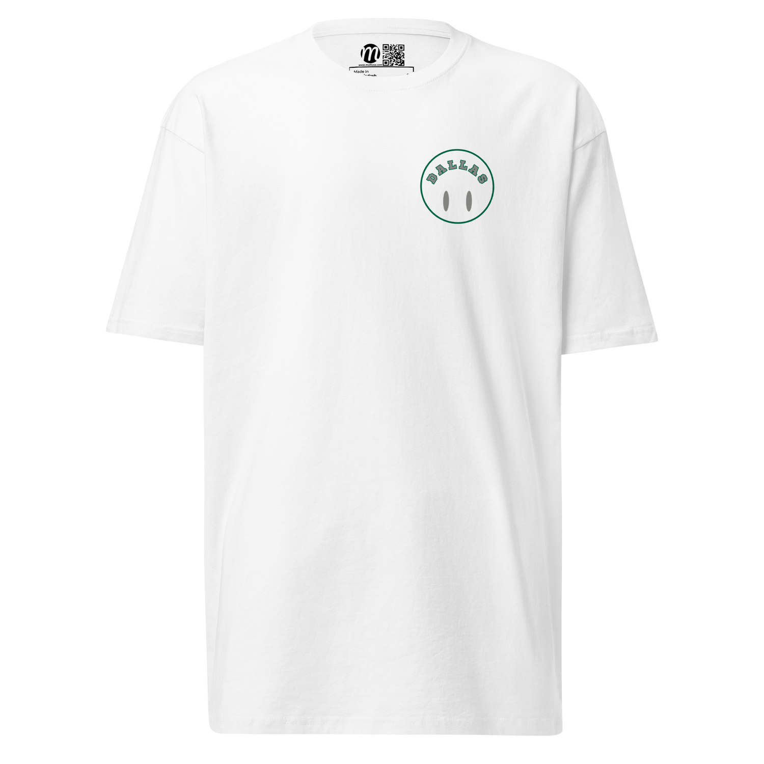 Dallas Smiley Face Flipped Mulli USA Tee White Front