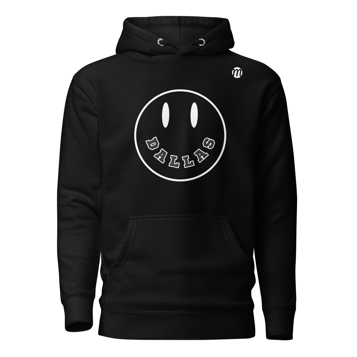 Dallas Smiley Face Mulli USA Hoodie Black Front