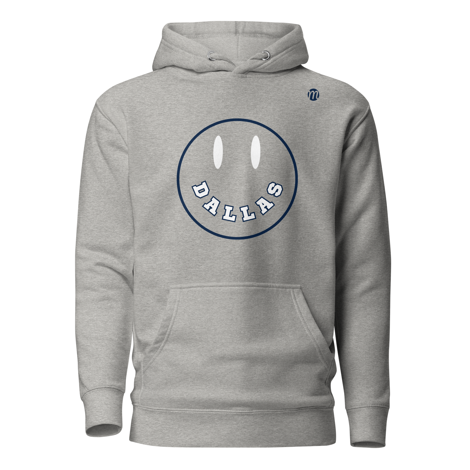 Dallas Smiley Face Mulli USA Hoodie Carbo Grey Front