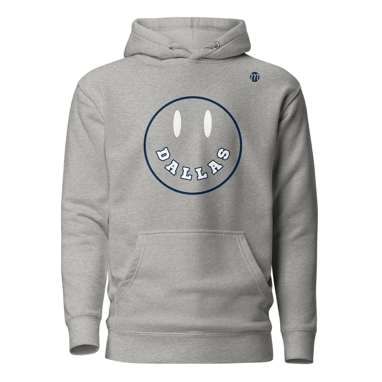 Dallas Smiley Face Mulli USA Hoodie Carbo Grey Front