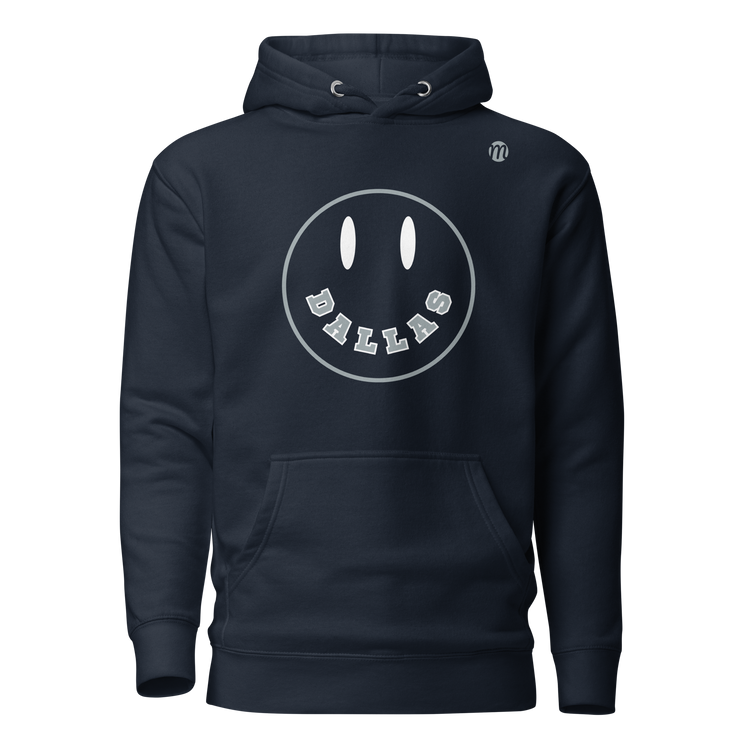 Dallas Smiley Face Mulli USA Hoodie Navy Blazer Front