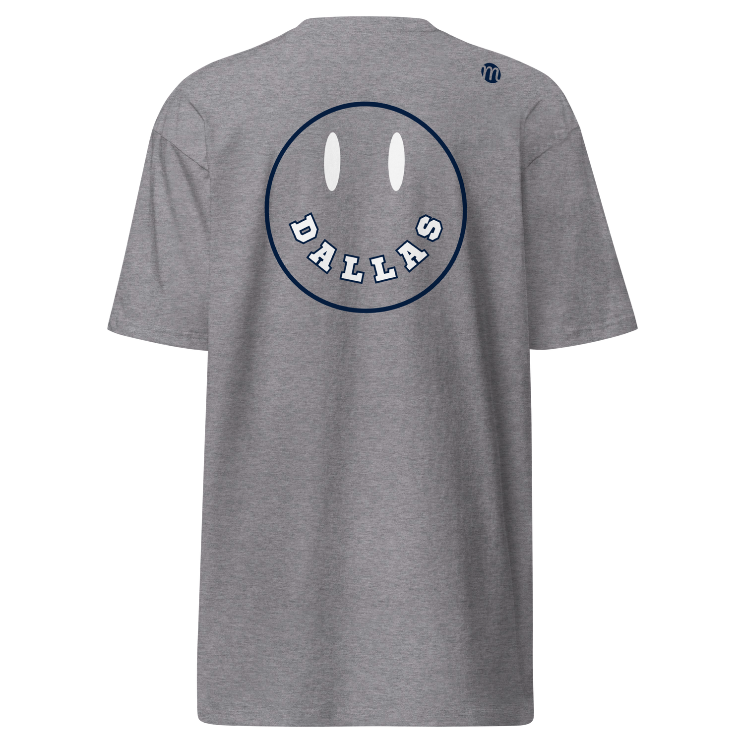 Dallas Smiley Face Mulli USA Tee Carbon Grey Back