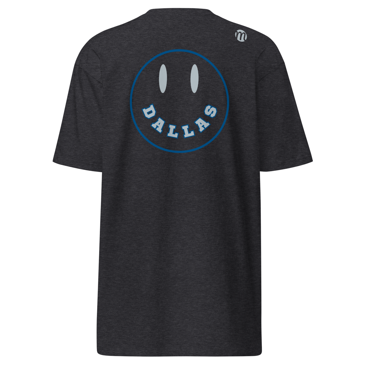 Dallas Smiley Face Mulli USA Tee Charcoal Heather Back