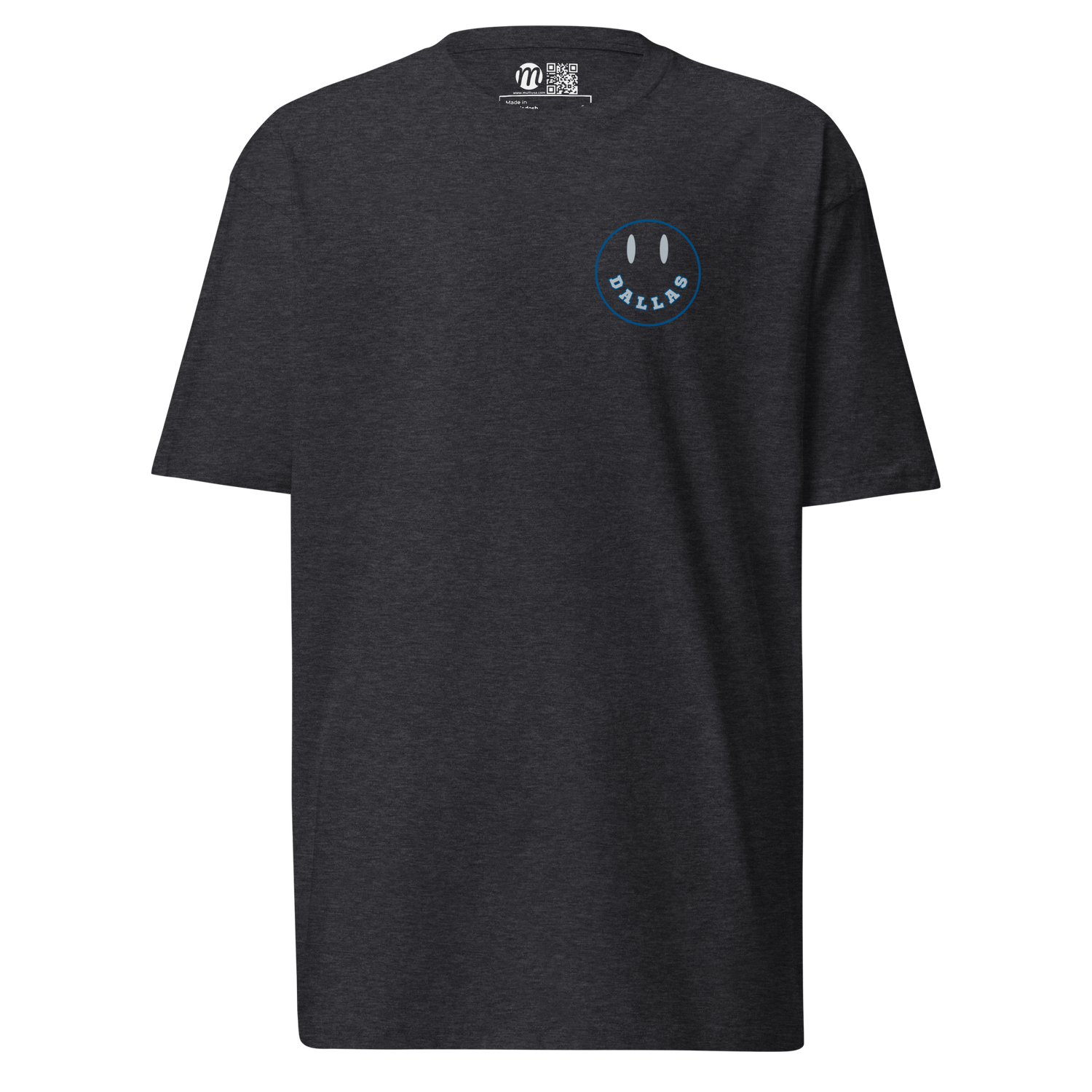 Dallas Smiley Face Mulli USA Tee Charcoal Heather Front