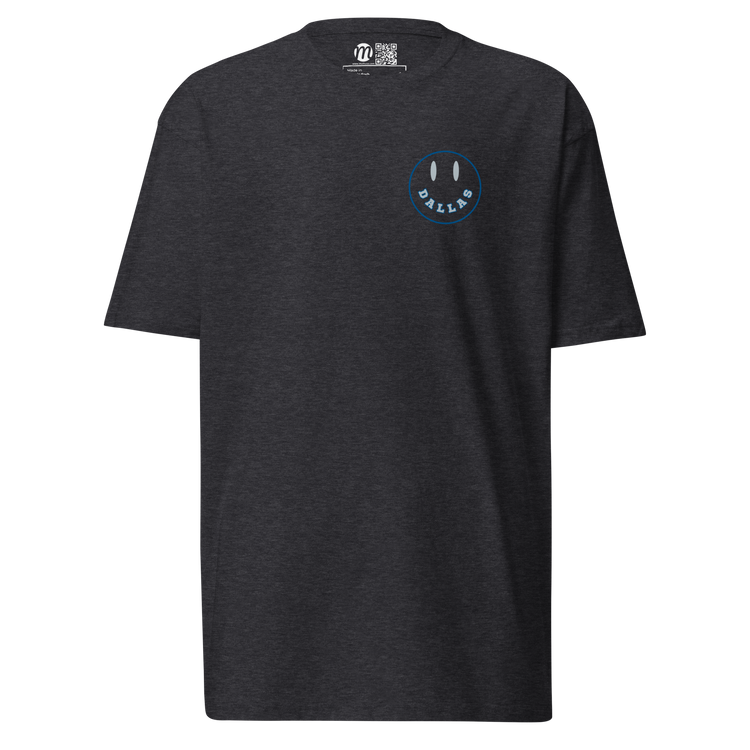 Dallas Smiley Face Mulli USA Tee Charcoal Heather Front