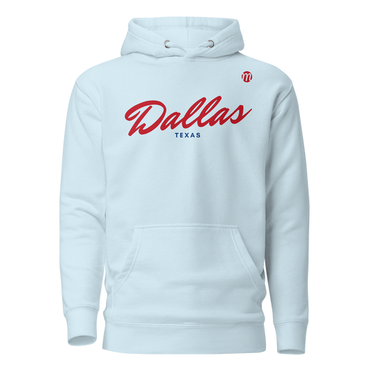 Dallas Texas Mulli USA Hoodie Sky Blue Front