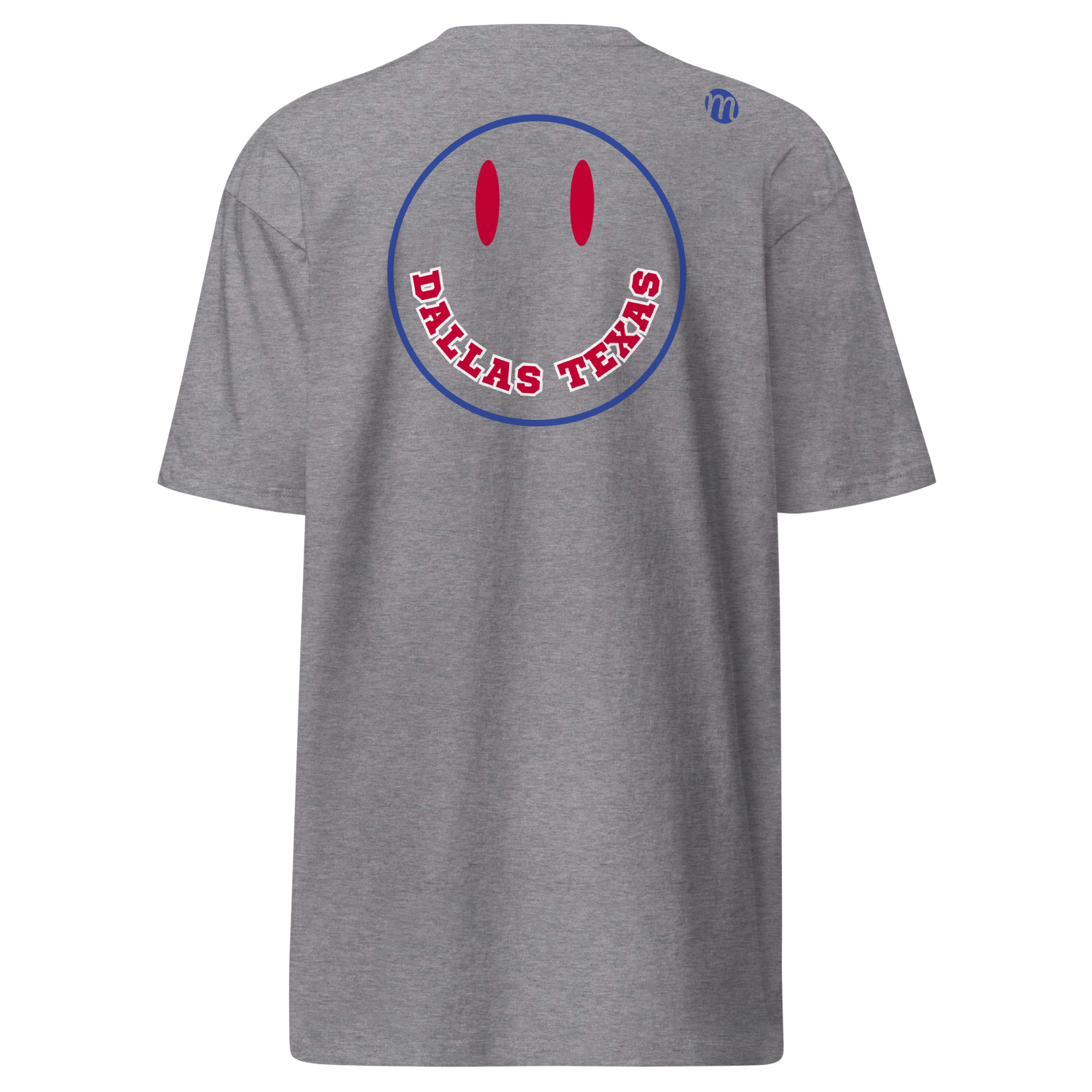 Dallas Texas Smiley Face Mulli USA Tee Carbon Grey Back