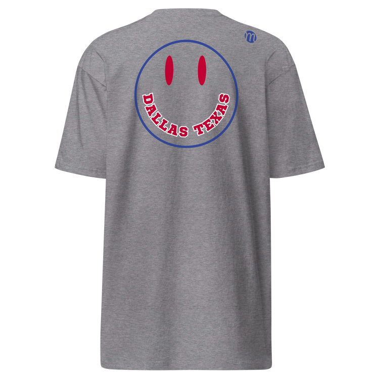 Dallas Texas Smiley Face Mulli USA Tee Carbon Grey Back