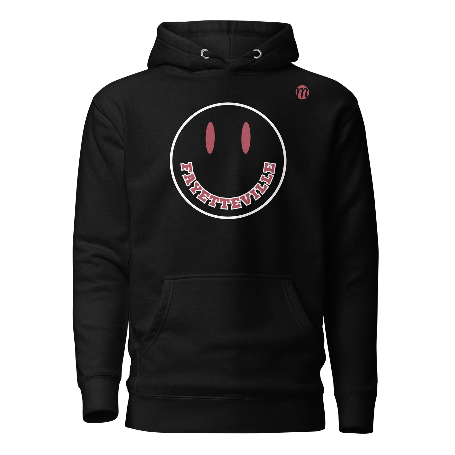 Fayetteville Smiley Face Mulli USA Hoodie Black Front