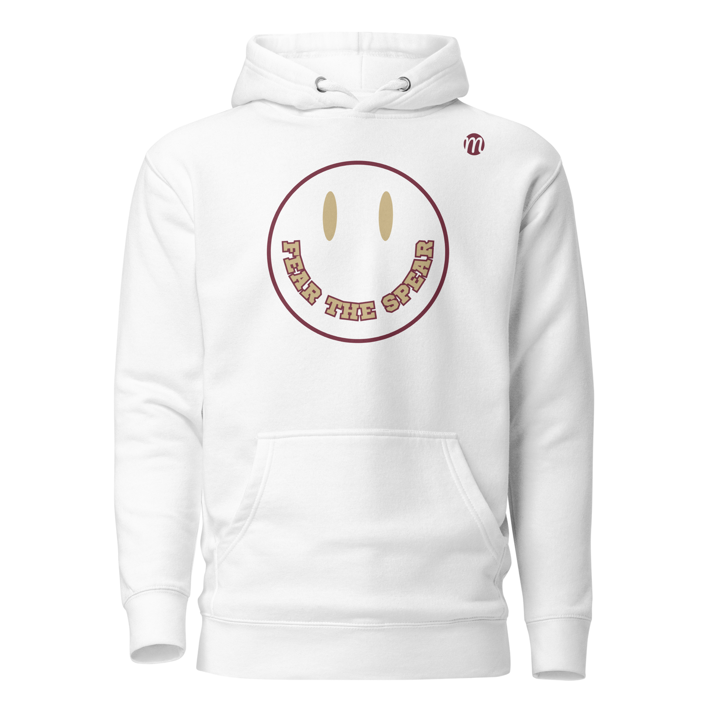 Fear The Spear Smiley Face Mulli USA Hoodie White Front