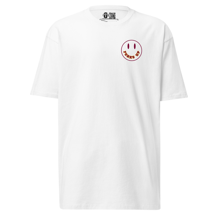 Forks Up Smiley Face Mulli USA Tee White Front