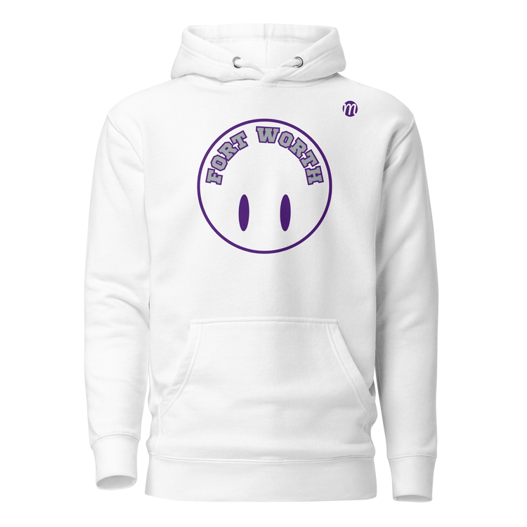 Fort Worth Smiley Face Flipped Hoodie White Front