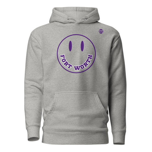 Fort Worth Smiley Face Mulli USA Hoodie Carbon Grey Front