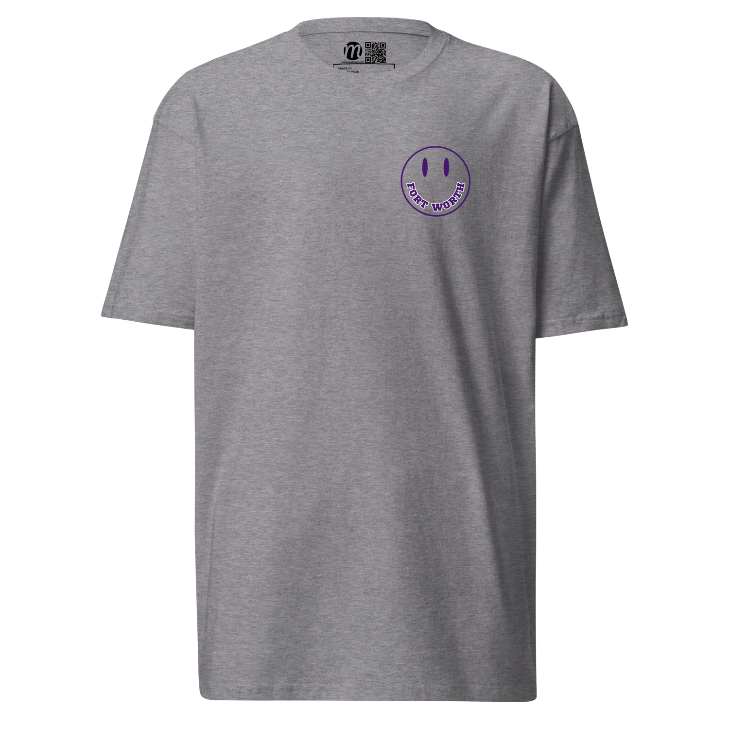 Fort Worth Smiley Face Mulli USA Tee Carbon Grey Front