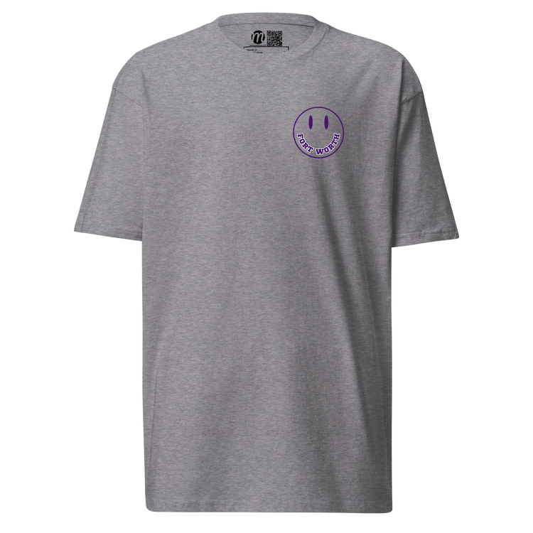 Fort Worth Smiley Face Mulli USA Tee Carbon Grey Front