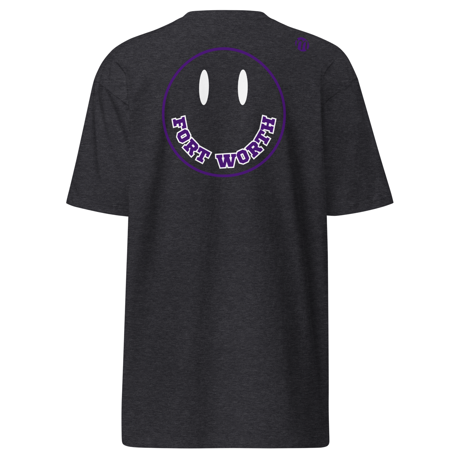 Fort Worth Smiley Face Mulli USA Tee Charcoal Heather Back