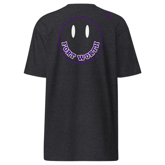 Fort Worth Smiley Face Mulli USA Tee Charcoal Heather Back