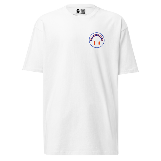 Gainesville Smiley Face Flipped Mulli USA Tee White Front