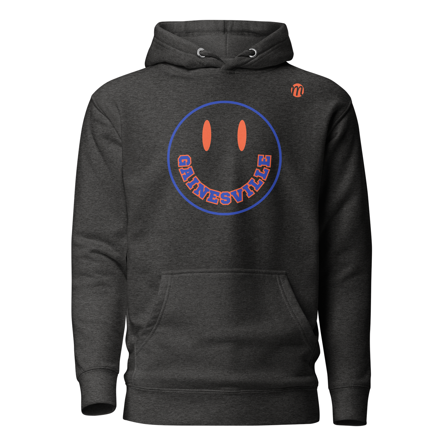 Gainesville Smiley Face Mulli USA Hoodie Charcoal Heather Front