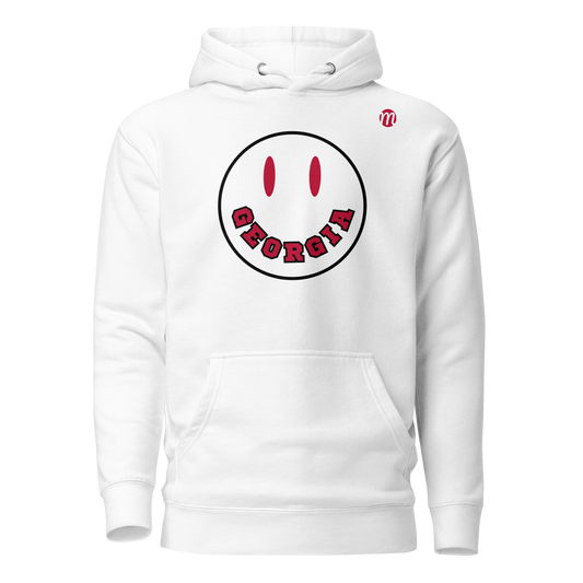 Georgia Smiley Face Mulli USA Hoodie White Front