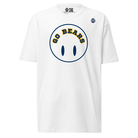 Go Bears Smiley Face Flipped Mulli USA Tee White Front