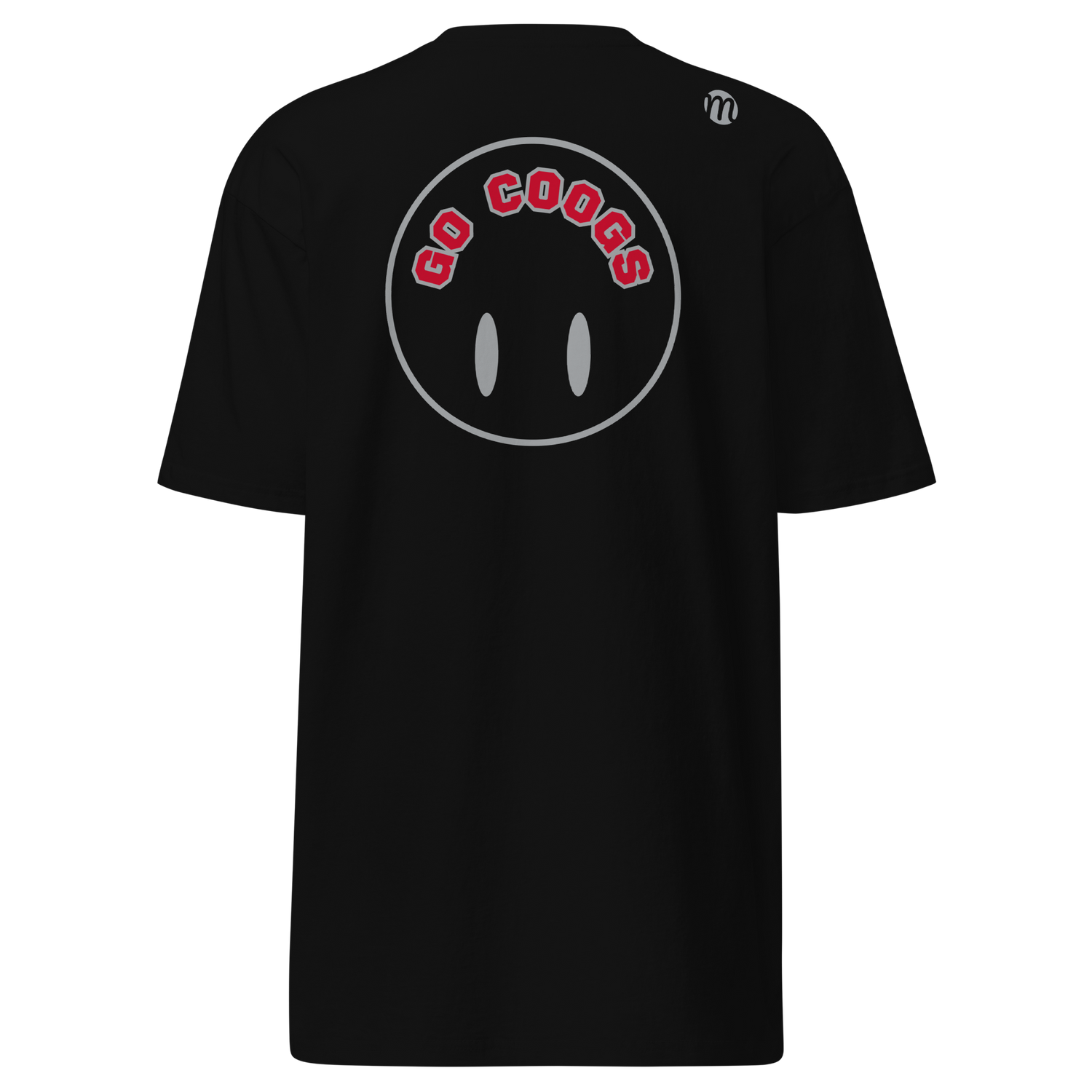 Go Coogs Smiley Face Flipped Mulli USA Tee Black Back