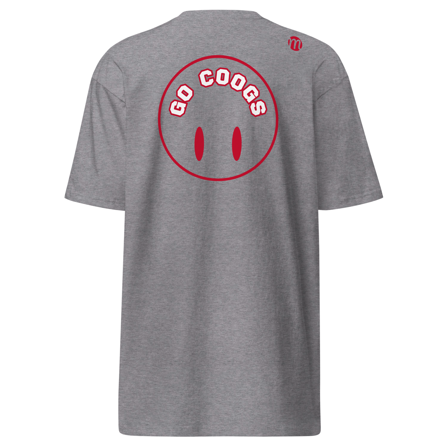 Go Coogs Smiley Face Flipped Mulli USA Tee Carbon Grey Back