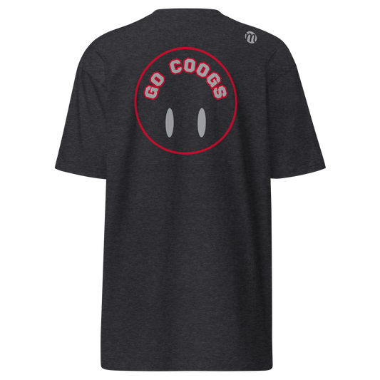 Go Coogs Smiley Face Flipped Mulli USA Tee Charcoal Heather Back