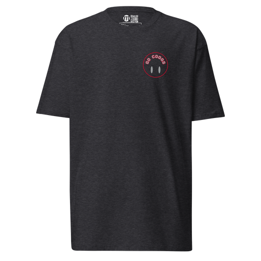 Go Coogs Smiley Face Flipped Mulli USA Tee Charcoal Heather Front