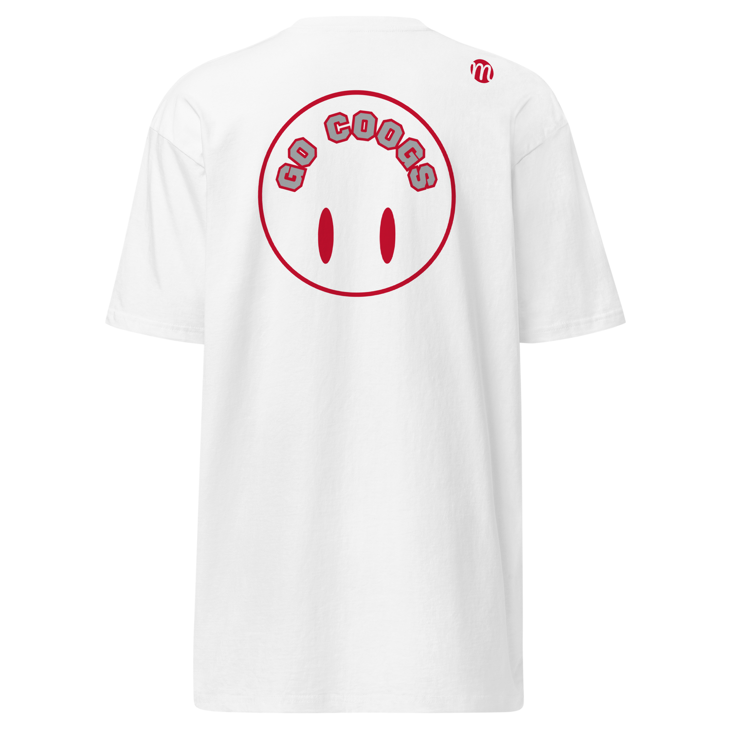 Go Coogs Smiley Face Flipped Mulli USA Tee White Back