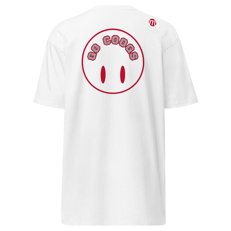 Go Coogs Smiley Face Flipped Mulli USA Tee White Back