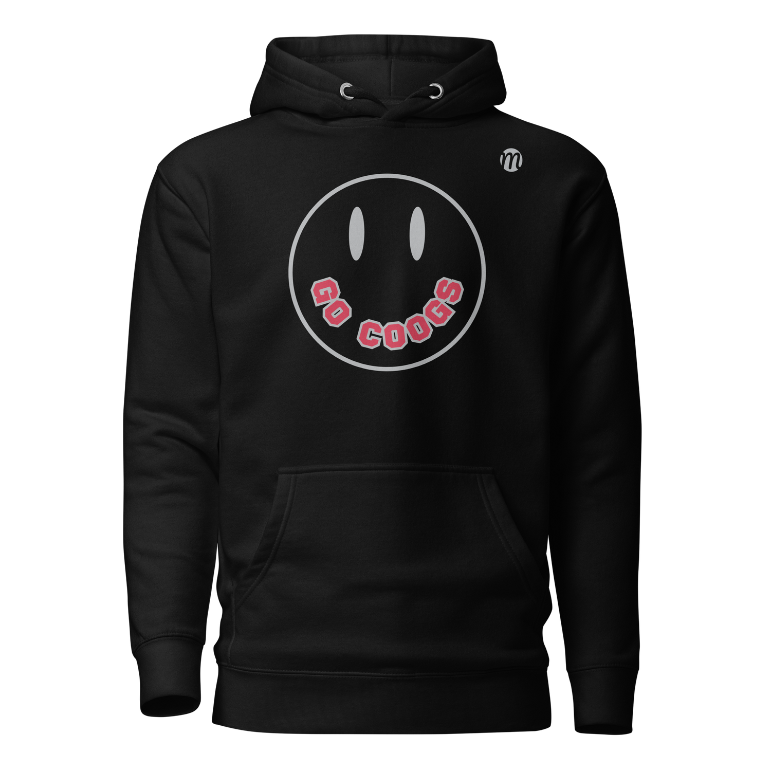 Go Coogs Smiley Face Mulli USA Hoodie Black Front