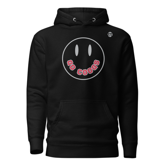 Go Coogs Smiley Face Mulli USA Hoodie Black Front