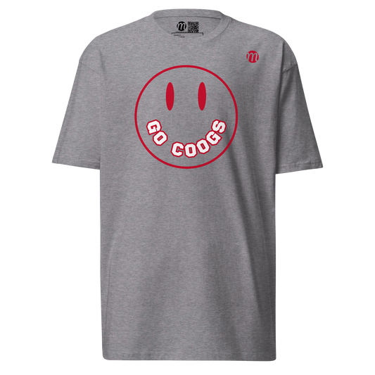 Go Coogs Smiley Face Mulli USA Tee Carbon Grey Front