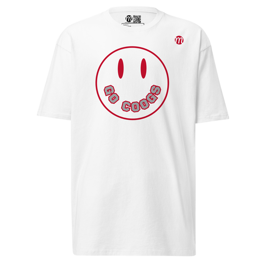 Go Coogs Smiley Face Mulli USA Tee White Front