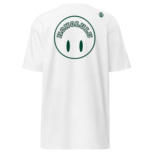 Honolulu Smiley Face Flipped Mulli USA Tee White Back